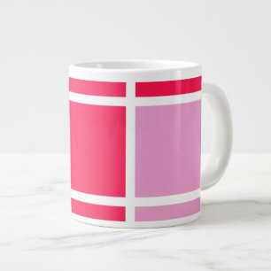 geometrische Quadrate der rosa, weißen Linien Jumbo-Tasse