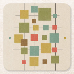 Geometrische Quadrate des MCM - Magnet-Tür mehrere Rechteckiger Pappuntersetzer