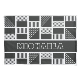 Geometrische Quadrate für benutzerdefinierte Monog Kissenbezug