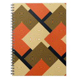 Geometrische Quadrate im Retro: Vintages Muster. Notizblock