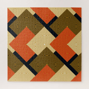 Geometrische Quadrate im Retro: Vintages Muster. Puzzle