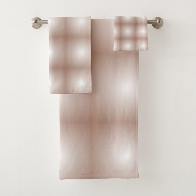 Geometrische Quadrate mit Mocha Mousse Gradient Wh Badhandtuch Set (Insitu)