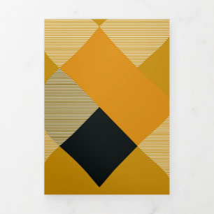 Geometrische quadratische Abstraktion 9 Dreifach Gefaltete Urlaubskarte