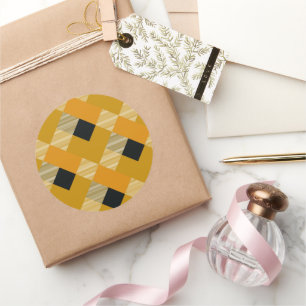 Geometrische quadratische Abstraktion 9 Runder Aufkleber