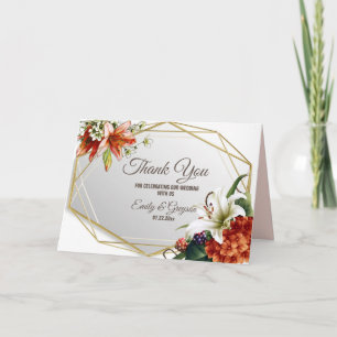 Geometrische Rahmen mit tropischen Lilien Vielen D Karte