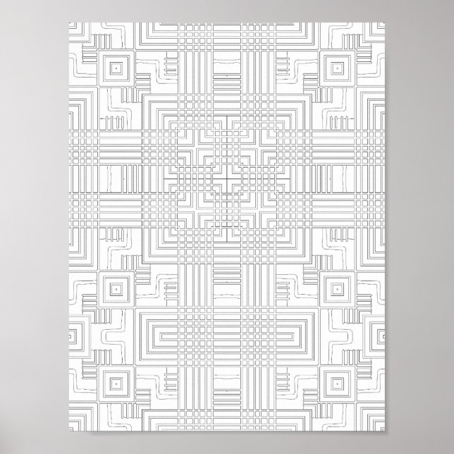 Geometrische Raster-Farbseite im Circuit-Style-Des Poster (Vorne)