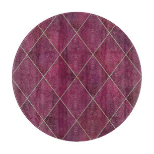 geometrische Raute kariert: Aquarellgold Schneidebrett