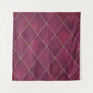 geometrische Raute kariert: Aquarellgold Wandteppich