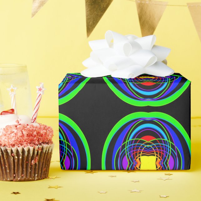 Geometrische Regenbogenfarben Geschenkpapier (Geburtstagsparty)