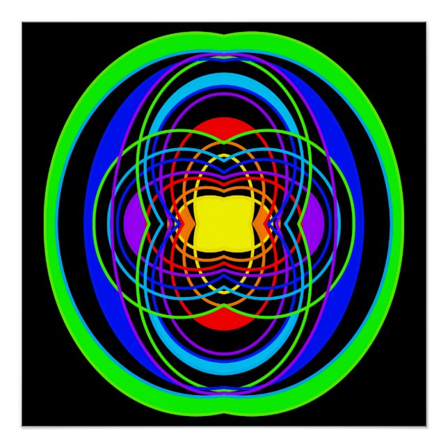 Geometrische Regenbogenfarben Poster (Vorderseite)