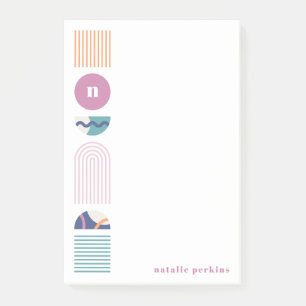 Geometrische Regenbogenmonogramm - Lila Hinweise Post-it Klebezettel