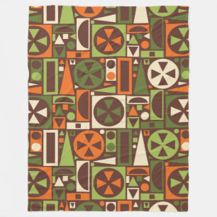 Geometrische Retro 50er Mitte- des Fleecedecke