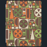 Geometrische Retro 50er Mitte- des iPad Hülle<br><div class="desc">Diese ursprünglichen, retro Fünfzigerjahre/Sechzigerjahre MittlerMod abstrakte geometrische Muster wird von den Dreiecken, von den Quadraten, von den Rechtecken und von den Kreisen gemacht. Es hat in den Vintagen Schatten der Orange, des Grüns und der Creme auf einem braunen Hintergrund entworfen. Wiederholungen dieses hübsche Musters nahtlos. Es ist für Fans des...</div>