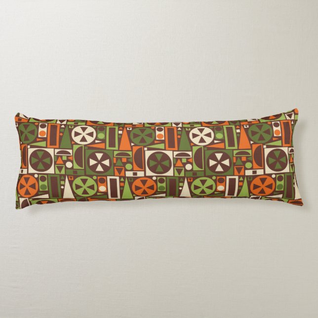 Geometrische Retro 50er Mitte- des Seitenschläferkissen (Rückseite)