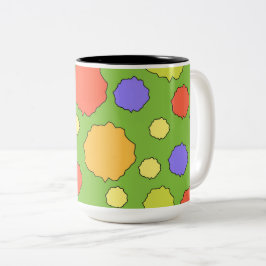 Geometrische Retro-bunte Tupfen Zweifarbige Tasse