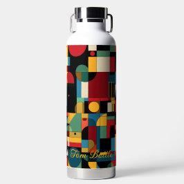 Geometrische Retro-Formen - Personalisierte Namens Trinkflasche