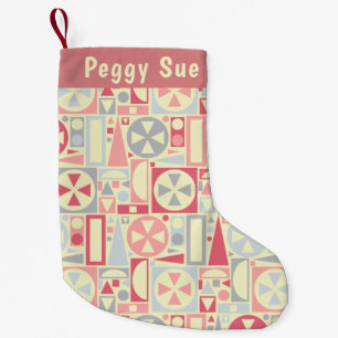 Geometrische Retro Fünfzigerjahre Mitte- des Kleiner Weihnachtsstrumpf