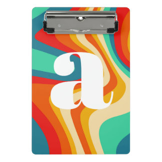 Geometrische Retro-Waves-Regenbogen-Trendy des mit Mini Klemmbrett