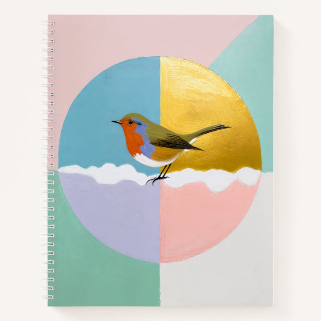 Geometrische Robin-Kugel Notizbuch (Vorderseite)