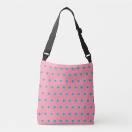 Geometrische rosa blaue Polka-Punkte Tragetaschen Mit Langen Trägern