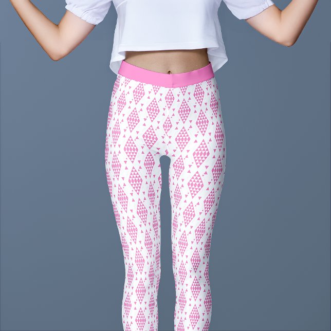 Geometrische rosa Dreiecke Leggings (Von Creator hochgeladen)