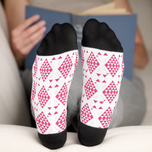 Geometrische rosa Dreiecke Socken