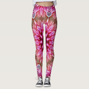 Geometrische rosa Mandala-Blume -67545 Leggings