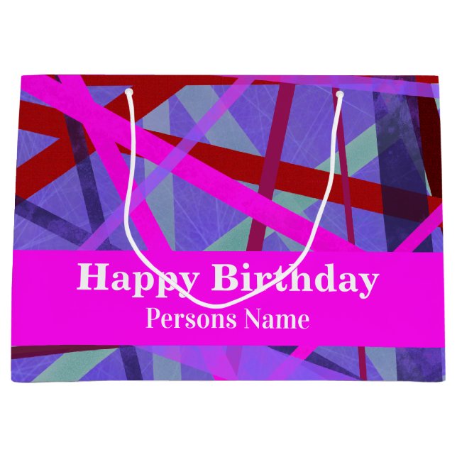 Geometrische rosa und Lila Schattierungen Abstrakt Große Geschenktüte (Vorderseite)