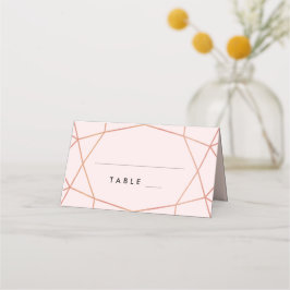 Geometrische Rose Gold-Escortkarte | Benutzerdefin Platzkarte