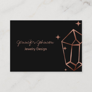 Geometrische Rose Gold Foil Black Business Card Visitenkarte