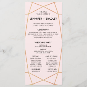 Geometrische Rose Gold Hochzeitzeitzeitschrift C Programm