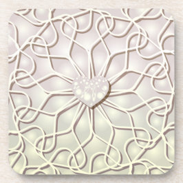 Geometrische Rose Gold LIEBE Herzmuster Getränkeuntersetzer