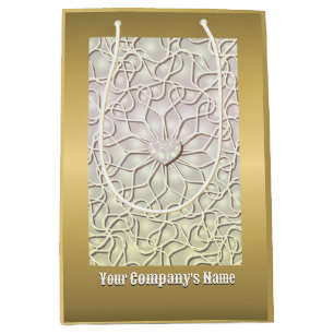 Geometrische Rose Gold LIEBE Herzmuster Mittlere Geschenktüte