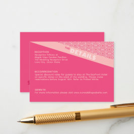 Geometrische Rose Red Wedding Card Begleitkarte