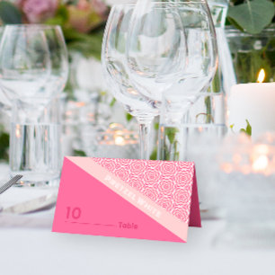 Geometrische Rose Rote Hochzeitgefaltete Platzkart Platzkarte