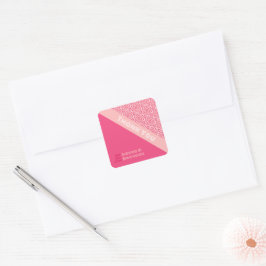 Geometrische Rose Roter Hochzeitsplatz Quadratischer Aufkleber
