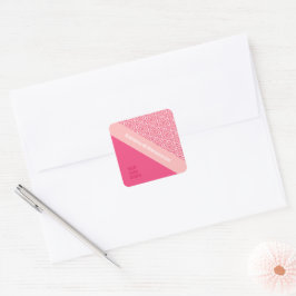 Geometrische Rose Roter Hochzeitsplatz Quadratischer Aufkleber