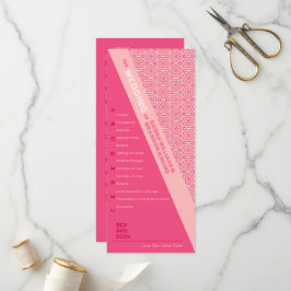 Geometrische Rose - Rotes Hochzeitsprogramm Programm
