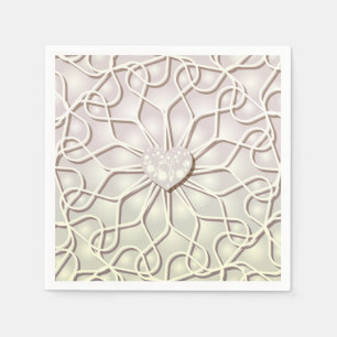 Geometrische Roségold-Herzmuster Serviette