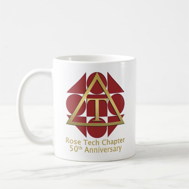 "Geometrische Rosen-" 50. Jahrestags-Tasse Kaffeetasse (Links)