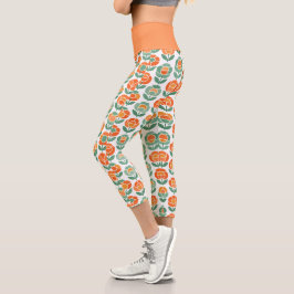 Geometrische Rosenliebe Capri Leggings