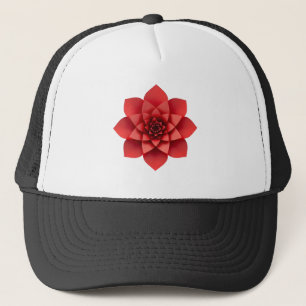 Geometrische rote Blume Truckerkappe