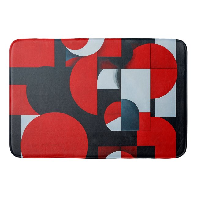 Geometrische rote Formen Badematte (Vorderseite)