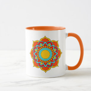 Geometrische rote Mandala-Blume-54567 Tasse