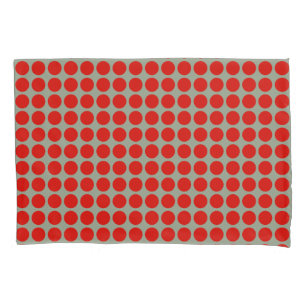 Geometrische rote Polka-Punkte für jede Farbe Kissenbezug