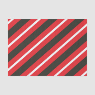 Geometrische rote Schwarz-weiße Diagonallinien Seidenpapier
