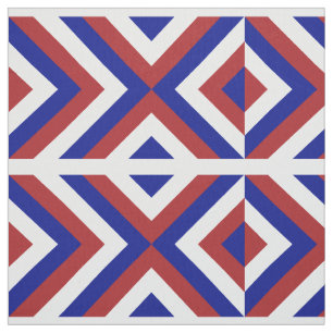 Geometrische rote, weiße und blaue Sparren Stoff