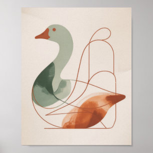 Geometrische Ruhe: Die minimalistische Gans Poster
