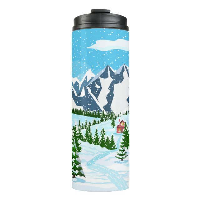 geometrische Rundbussgewebe, handgefertigt mit der Thermosbecher (Vorderseite)