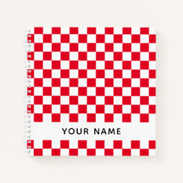 Geometrische Schachbretter mit roter kroatischer B Notizbuch